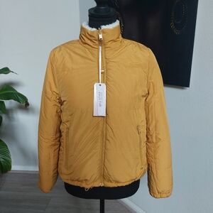 Love Tree Reversible Cropped Mustard Yellow Jacket Size S NWT